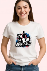Tricou Im The New Arnold Silueta Rosu Albastru, Copii | Dama | Barbat - Img 3