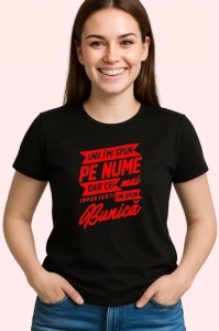 Tricou imi spun pe nume dar cei mai importanti imi spun bunica mesaj familial, Copii | Dama | Barbat , tricou negru - Img 2