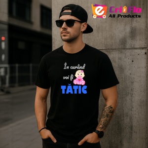 Tricou In Curand Voi Fi Tatic Fetita, din bumbac 100%, tricou negru, Dama | Barbat