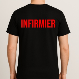 Tricou INFIRMIER, Personalizat | Unisex Dama si Barbat, Negru