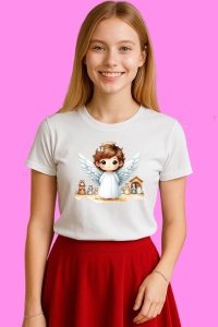 Tricou Inger Copil Langa Iesle, din bumbac 100%, tricou alb, Copii | Dama | Barbat