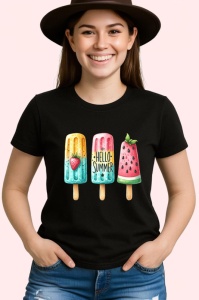 Tricou Inghetata colorata text hello summer stil fresh si jucaus Copii | Dama | Barbat Barbat - Img 7