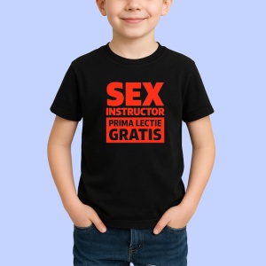 Tricou Instructor prima lectie gratis, Copii | Dama | Barbat , tricou negru - Img 2