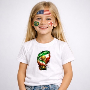 Tricou Iran World Cup Fifa 2026, din bumbac 100%, tricou alb, Copii | Dama | Barbat - Img 2