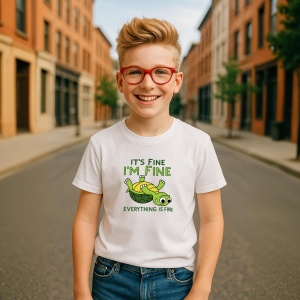 Tricou It s fine i m fine Sunt bine - Copii | Dama | Barbat - Img 2
