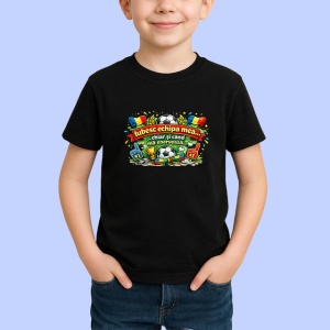 Tricou Iubesc Echipa Mea Suporteri Stadion V1, din bumbac 100%, tricou negru Copii | Dama | Barbat - Img 2