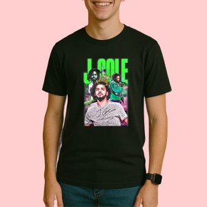 Tricou J. Cole - Neon Theme, muzica Hip-Hop / Pop / Rock, Dama | Barbat | Copii, Culoare Negru