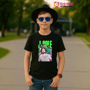 Tricou J. Cole - Neon Theme, muzica Hip-Hop / Pop / Rock, Dama | Barbat | Copii, Culoare Negru - Img 6