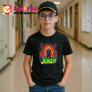 Tricou Joker explozie rosie atitudine dura, Copii | Dama | Barbat , tricou negru