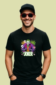 Tricou Joker expresie ha ha stil comic, Copii | Dama | Barbat , tricou negru - Img 4