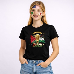 Tricou Jordan World Cup 2026 Fifa V2, din bumbac 100%, tricou negru, Copii | Dama | Barbat - Img 3