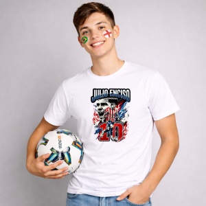 Tricou Julio Enciso Paraguay World Cup Fifa 2026, din bumbac 100%, tricou alb, Copii | Dama | Barbat - Img 2
