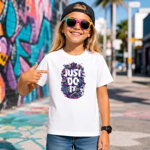 Tricou Just Do It Graffiti Urban Street Art Text Colorat Splash, din bumbac 100% Copii | Dama | Barbat - Img 4
