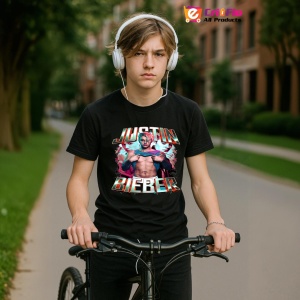 Tricou Justin Bieber - Shirtless Portrait, muzica Hip-Hop / Trap, Dama | Barbat | Copii, Culoare Negru - Img 10