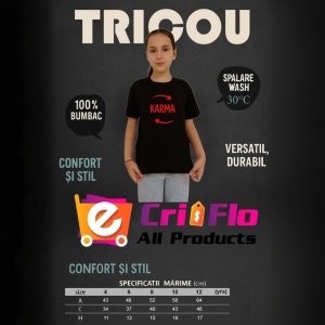 Tricou Karma Se introace Garantat Negru, Copii | Dama | Barbat - Img 4