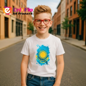 Tricou Kazakhstan Steag Splash Art, Copii | Dama | Barbat - Img 8