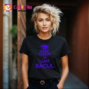 Tricou keep calm am luat bacul mesaj haios pentru absolventi, Copii | Dama | Barbat , tricou negru - Img 5