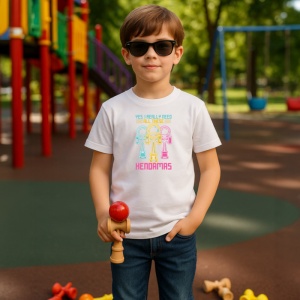 Tricou Kendama colectie colorata design multiple kendamas, din bumbac 100%, tricou alb, Copii | Dama | Barbat - Img 3