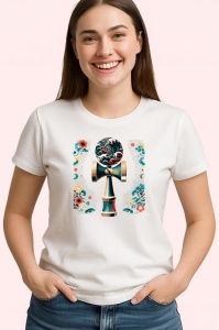 Tricou Kendama cu valuri japoneze design artistic premium, din bumbac 100%, tricou alb, Copii | Dama | Barbat - Img 3