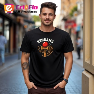 Tricou Kendama vintage cu raze de soare si stil retro, din bumbac 100%, tricou negru pentru Copii | Dama | Barbat - Img 3