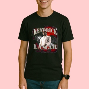 Tricou Kendrick Lamar - Red Split, muzica RAP, Dama | Barbat | Copii, Culoare Negru - Img 3