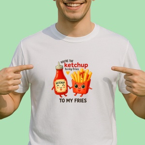 Tricou Ketchup si cartofi prajiti - Copii | Dama | Barbat - Img 2