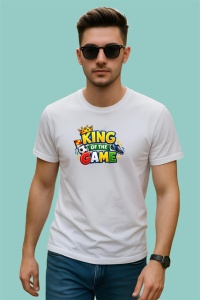 Tricou King Of The Game Minge Fotbal Coroana V1, din bumbac 100% , tricou alb pentru Copii | Dama | Barbat - Img 3