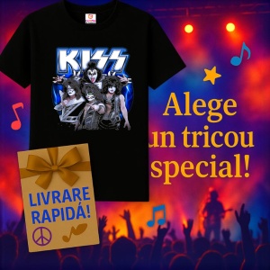 Tricou KISS - Blue Stage, muzica POP, Dama | Barbat | Copii, Culoare Negru - Img 7