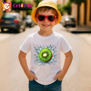 Tricou Kiwi proaspat si splash, Fructe, Copii | Dama - Img 3