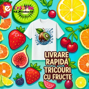 Tricou Kiwi si stropi albastri, Fructe, Copii | Dama - Img 12