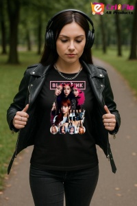 Tricou KPOP dama cu trupa formatia BLACKPINK 2 , music Coreean 161 - Img 6
