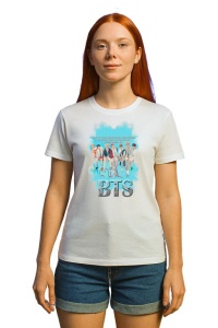 Tricou KPOP dama cu trupa formatia BTS 3 , music Coreean 180 - Img 2