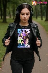 Tricou KPOP dama cu trupa formatia BTS BANGTAN , music Coreean 188 - Img 5