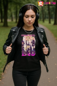 Tricou KPOP dama cu trupa formatia CHANYEOL - EXO 1 , music Coreean 202 - Img 5