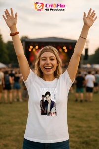 Tricou KPOP dama cu trupa formatia CHRISTOPHER CHAN BANG BANG CHAN , music Coreean 204 - Img 9