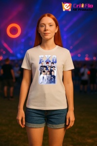 Tricou KPOP dama cu trupa formatia EXO 9 , music Coreean 208 - Img 7