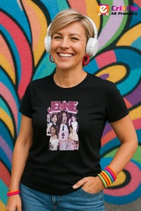 Tricou KPOP dama cu trupa formatia JENNE , music Coreean 221 - Img 5