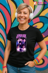 Tricou KPOP dama cu trupa formatia JUNGKOOT 13 , music Coreean 250 - Img 4