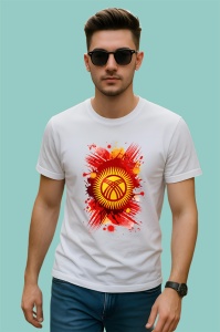 Tricou Kyrgyzstan Steag Splash Art, Copii | Dama | Barbat - Img 2