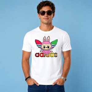 Tricou La Bubu Ursulet In Costum Iepure Logo Colorat Urban Hypebeast Style, din bumbac 100% Copii | Dama | Barbat - Img 3