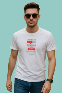 Tricou La Casa Cu Nasi Buni Dumnezeu Face Minuni V2 Color, din bumbac 100% , tricou alb pentru Dama | Barbat - Img 2