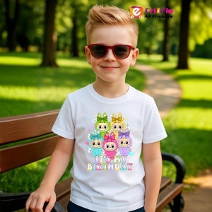 Tricou Labubu birthday roz, Unisex Dama si Barbat | Copii - Img 5