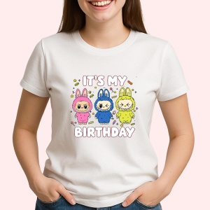 Tricou Labubu birthday trio, Unisex Dama si Barbat | Copii - Img 2