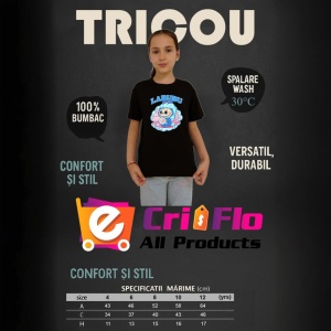 Tricou Labubu bubblegum, Unisex Dama si Barbat | Copii, Culoare Negru - Img 12