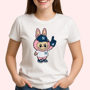 Tricou Labubu dodgers roz, Unisex Dama si Barbat | Copii - Img 2