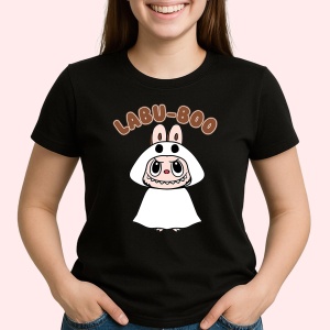 Tricou Labubu fantoma, Unisex Dama si Barbat | Copii, Culoare Negru