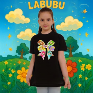 Tricou Labubu fundita mare, Unisex Dama si Barbat | Copii, Culoare Negru - Img 8