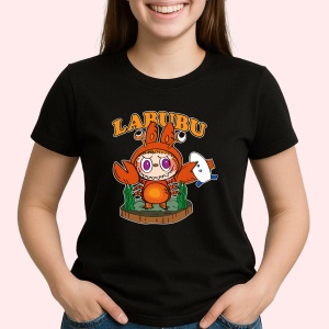 Tricou Labubu homar, Unisex Dama si Barbat | Copii, Culoare Negru
