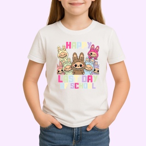 Tricou Labubu last day school, Unisex Dama si Barbat | Copii