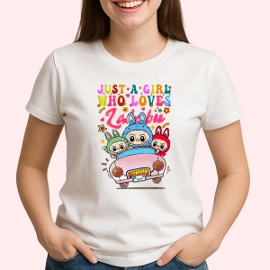 Tricou Labubu masina fete, Unisex Dama si Barbat | Copii - Img 2